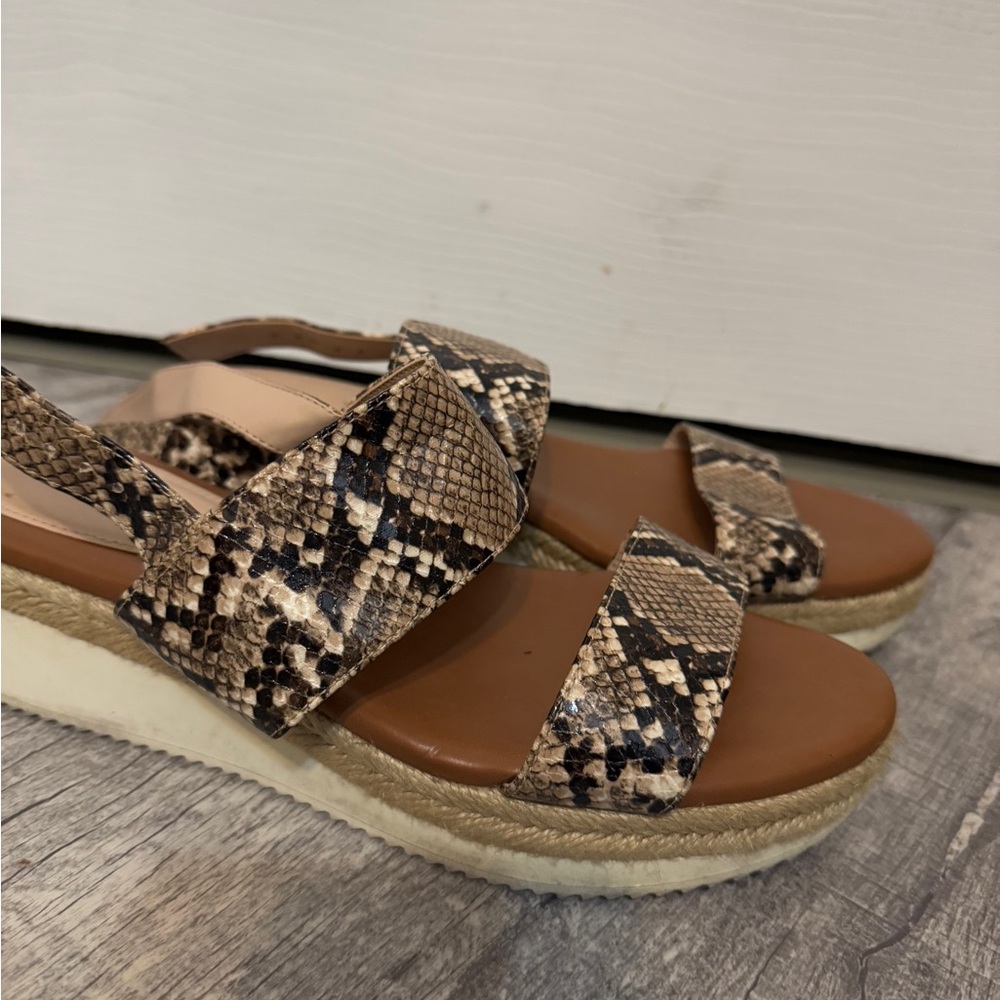 Snake skin platform sandal